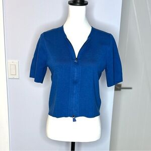 Carlisle Bright Royal Blue short sleeve cardigan. Size L; great used condition!